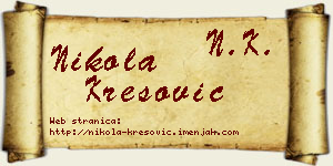 Nikola Kresović vizit kartica